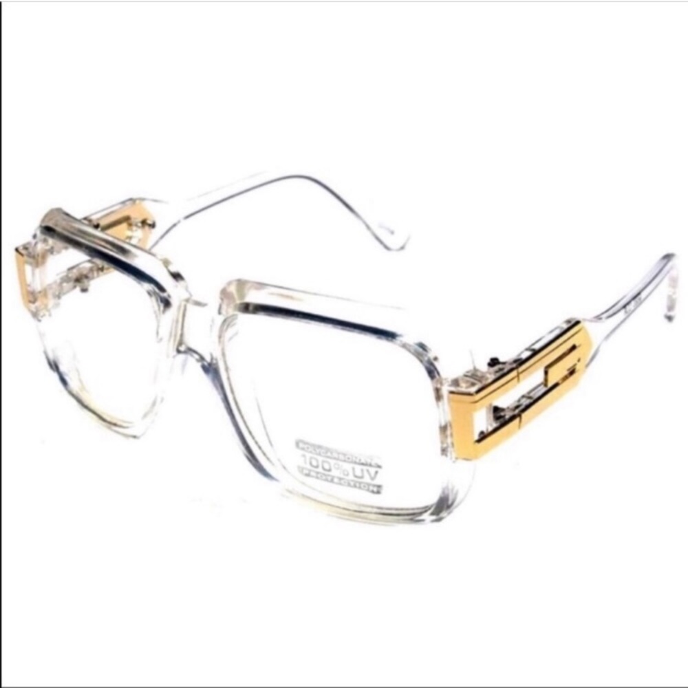 Men’s Clear and Gold Retro Gazelle Glasses New